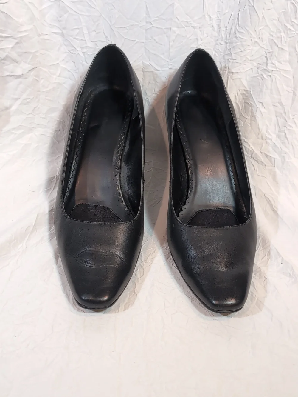 croft & barrow Black Leather Mid Heel Pumps